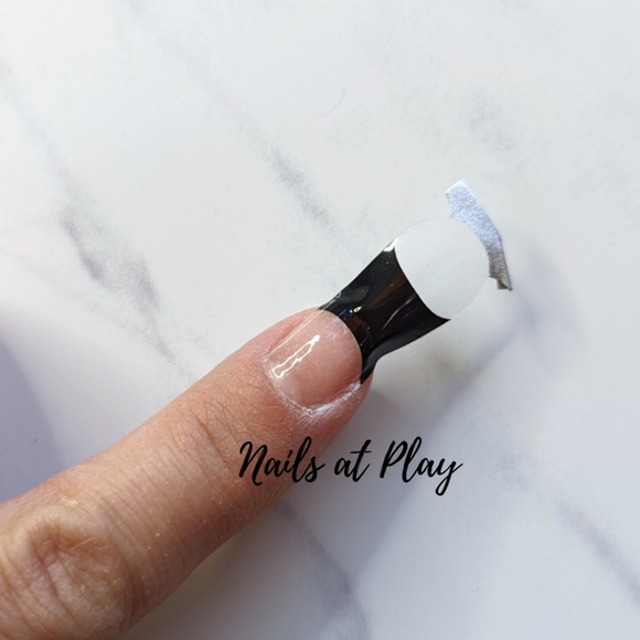 5 for $15 Nail Wraps- Black French Tips (transparent) - Picture 2 of 3